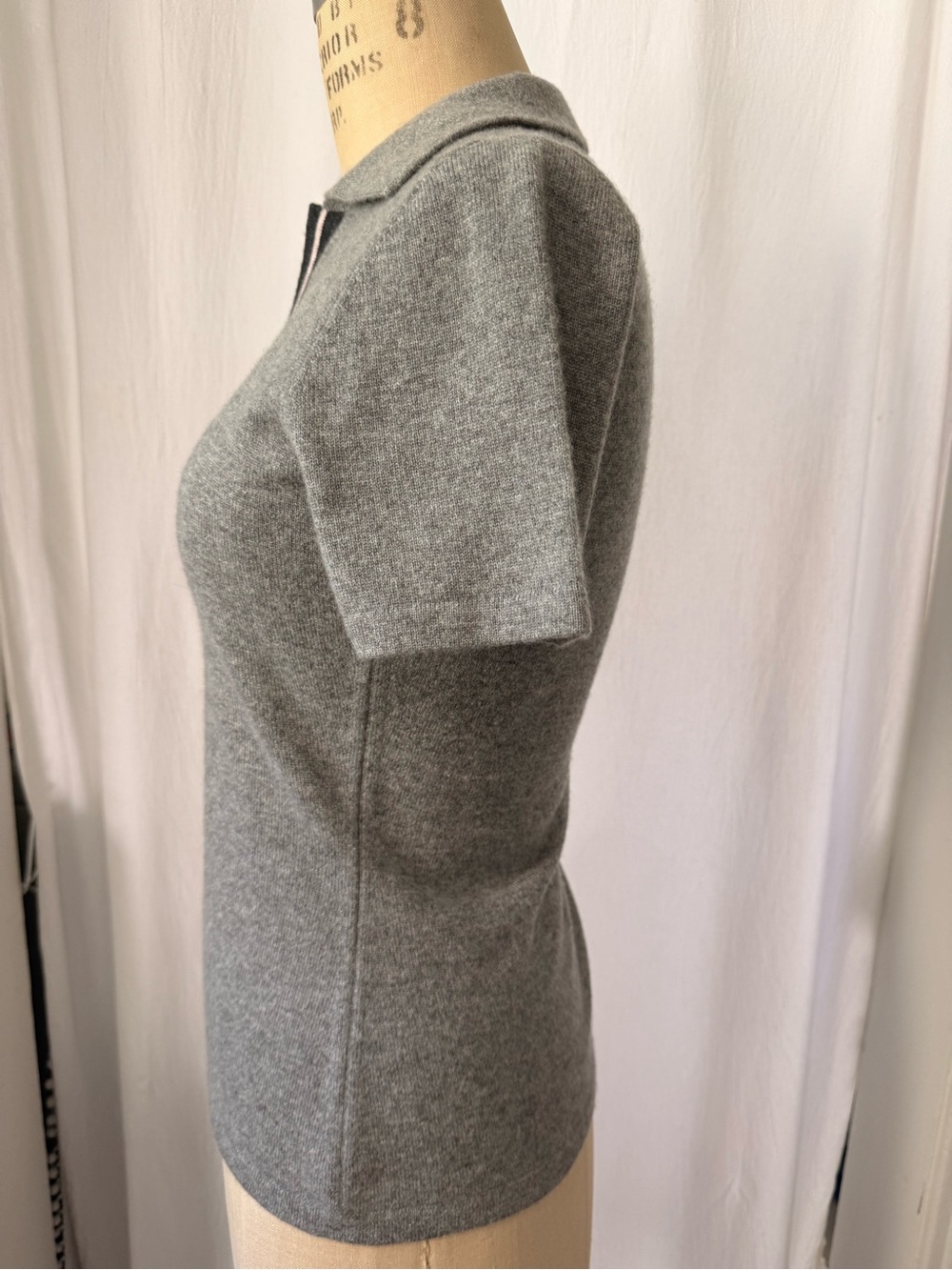 Neiman Marcus, Cashmere Heather Grey Polo sz S - Picture 3 of 5